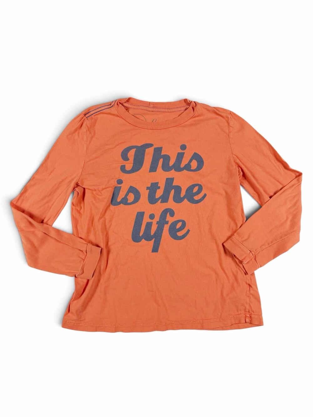 Peek This Is the Life Graphic Long Sleeve Shirt Orange Size 8